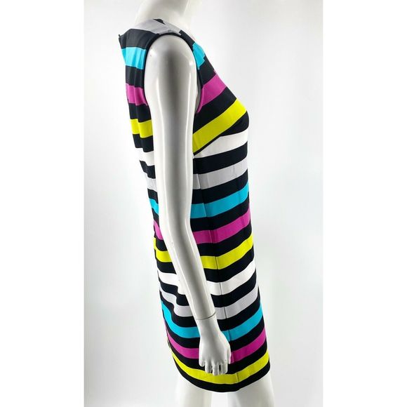 Worthington Shift Dress Sz S Black Pink Blue White - Picture 3 of 6